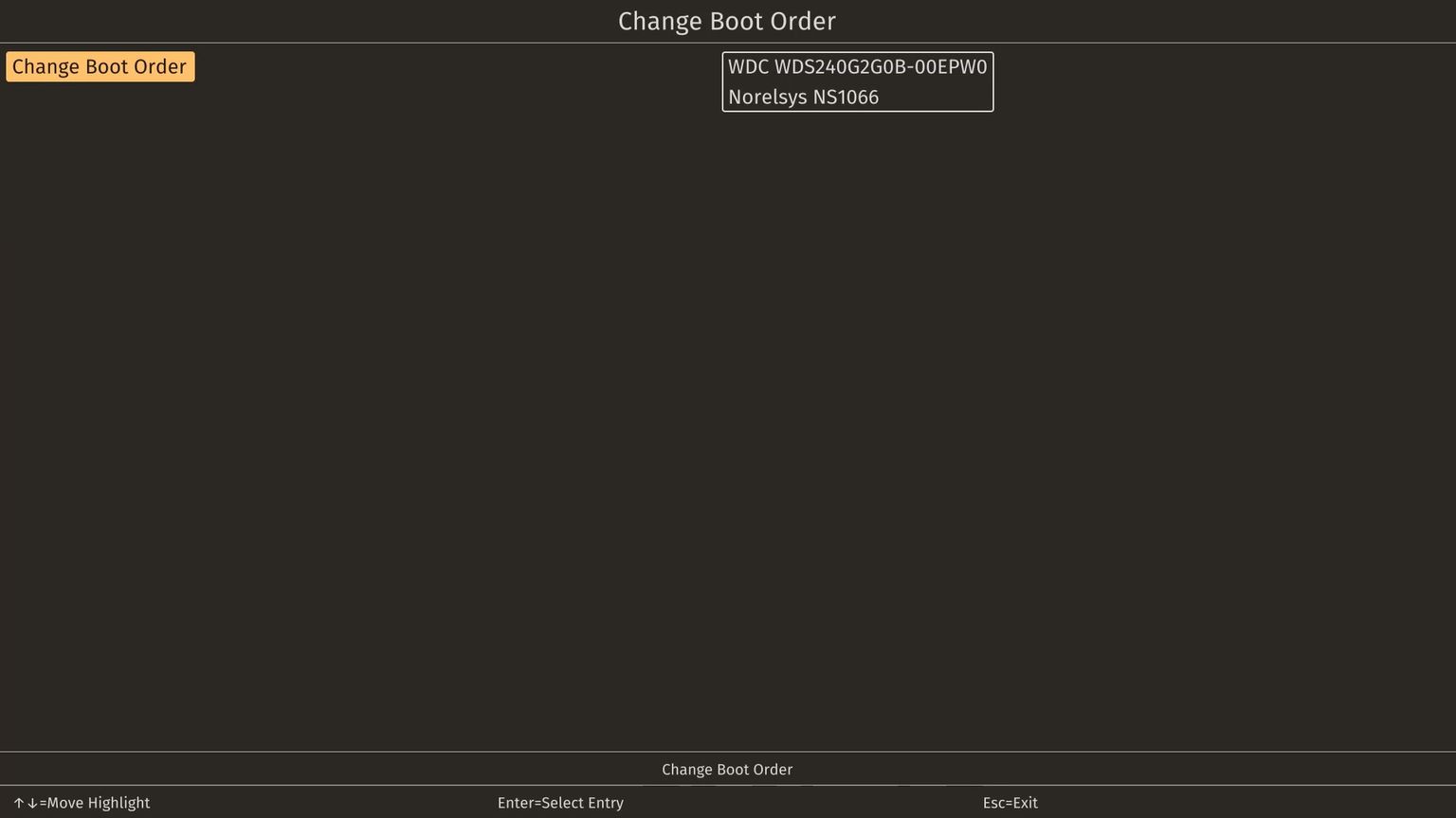 Change Boot Order