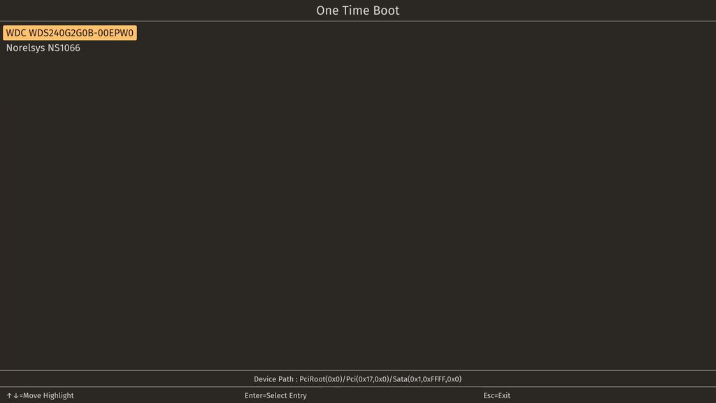 Boot timeout. Boot menu.