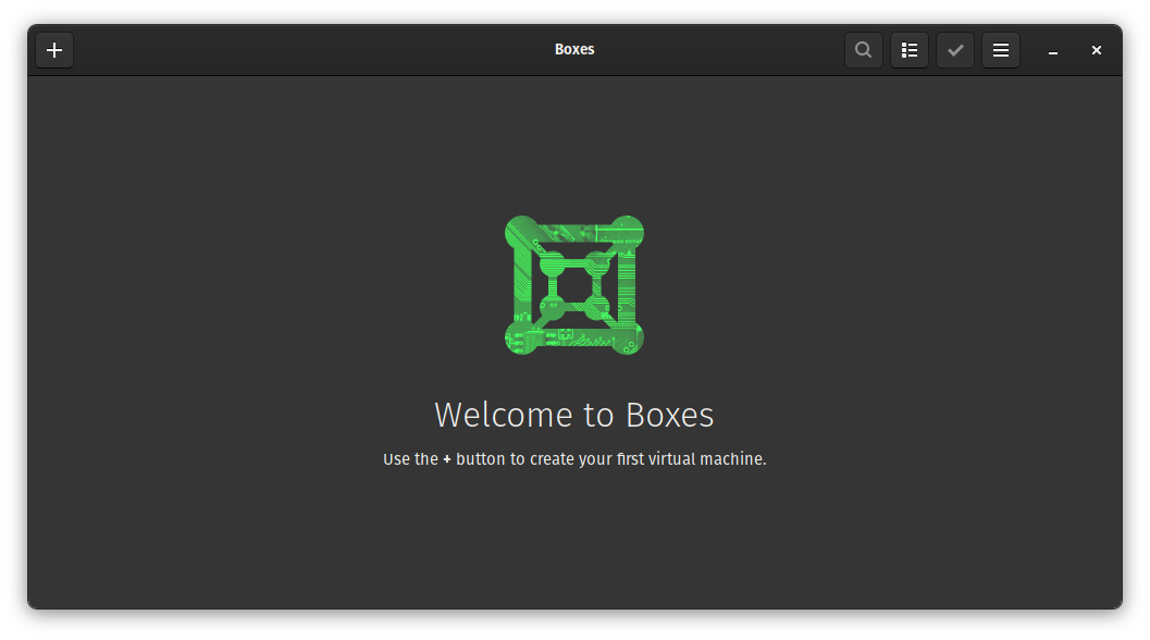 GNOME Boxes Empty
