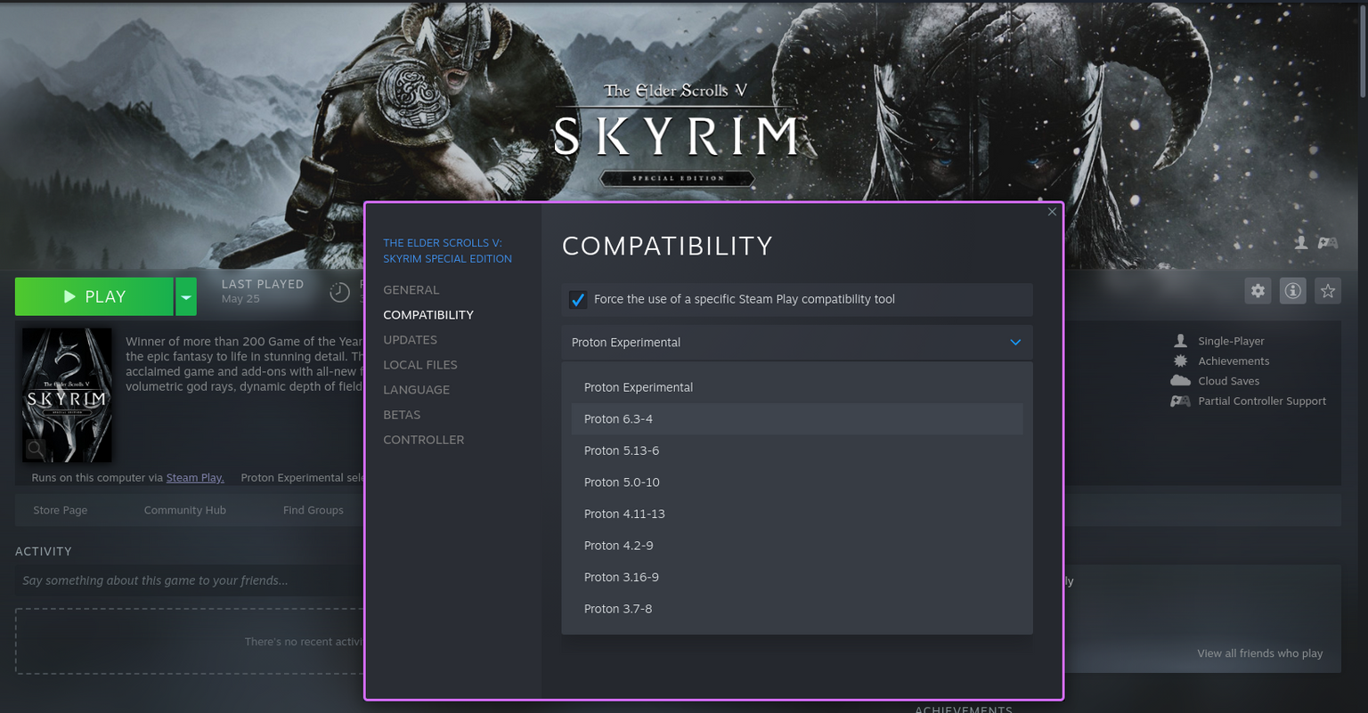 Compatibility Menu