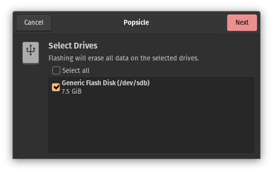 Popsicle Flash Drive Selected