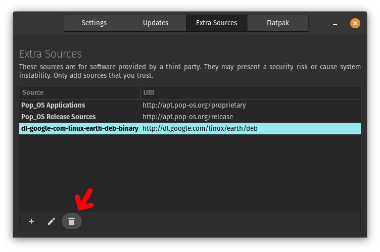 Remove button in Repoman (22.04)