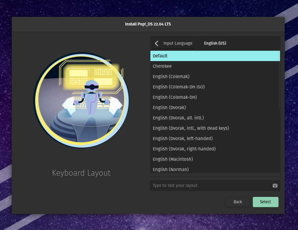 Select Keyboard Layout