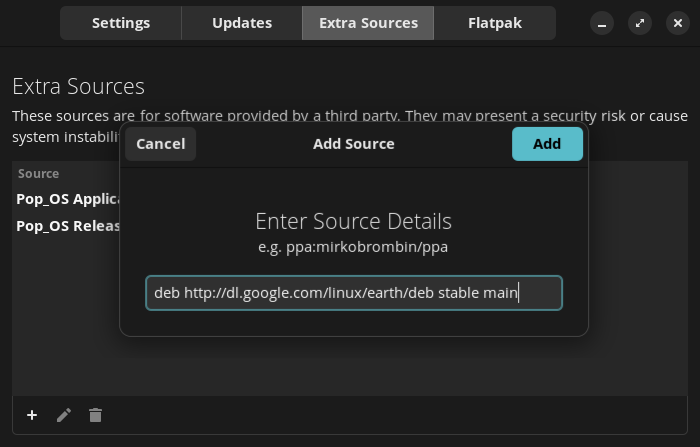Adding a source in Repoman (24.04)