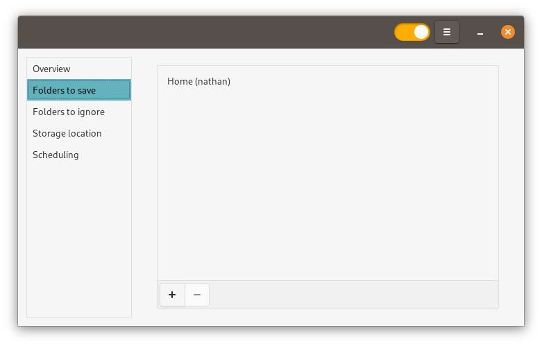 Selecting data to backup in Deja-Dup