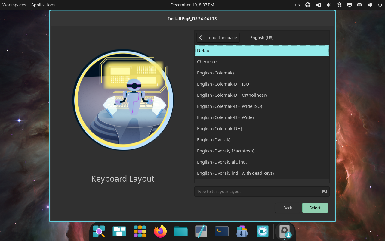 Select Keyboard Layout