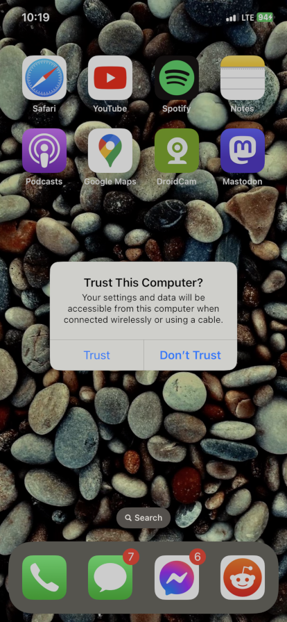 iPhone Trust Prompt