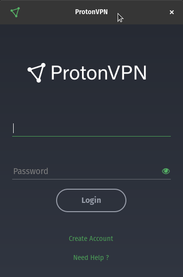 ProtonVPN Main Window