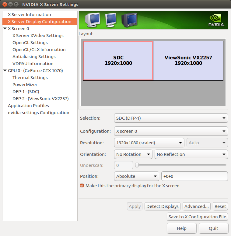 X Server Display Configuration