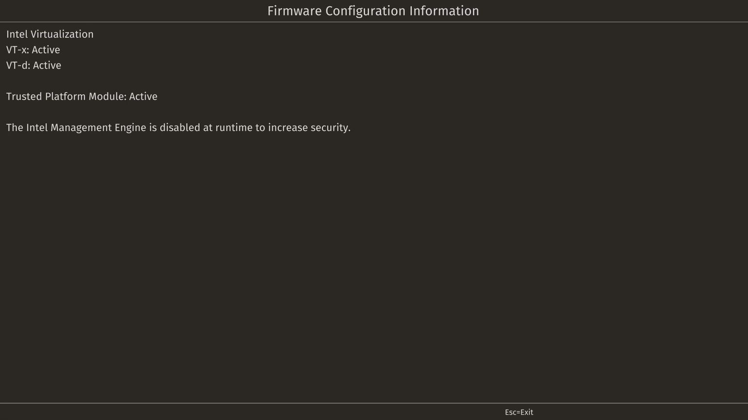 Configuration info