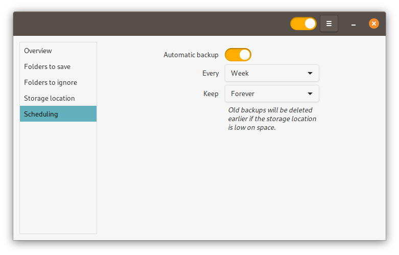 Scheduling backups in Deja-Dup