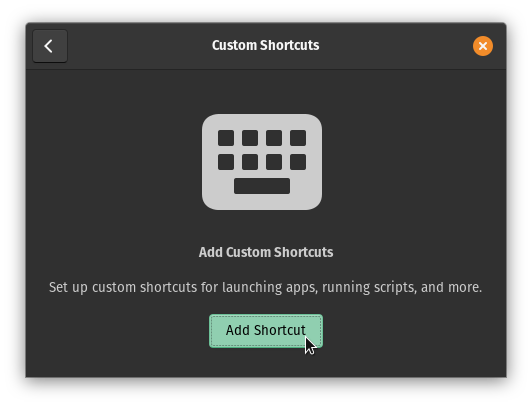 Custom Shortcuts list