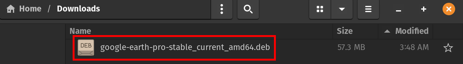 Downloaded .deb file in Pop!_OS 22.04