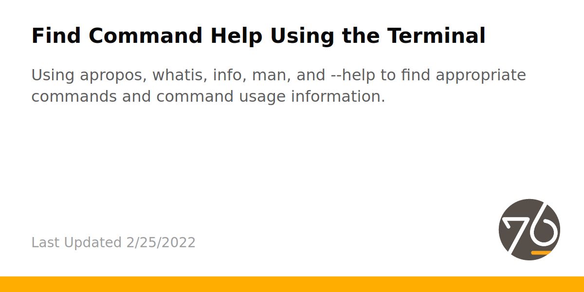 Find Command Help Using the Terminal - System76 Support