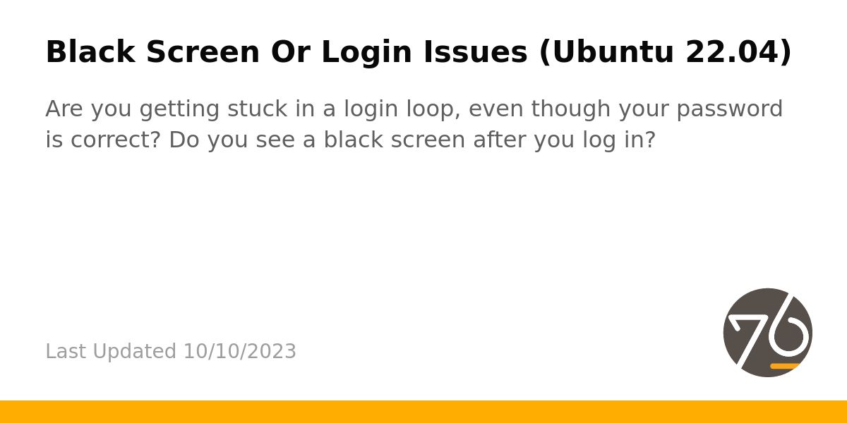 Black Screen Or Login Issues (Ubuntu) - System76 Support
