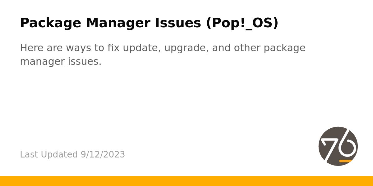 Pop_OS! weird error/message in terminal after update