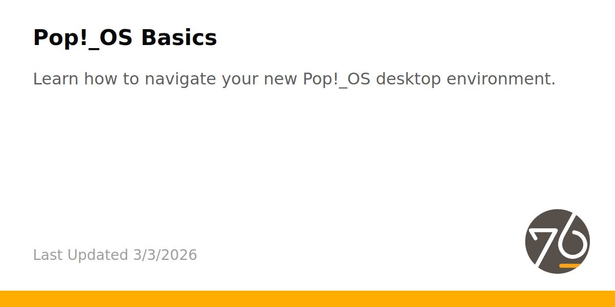 Pop!_OS Basics - System76 Support